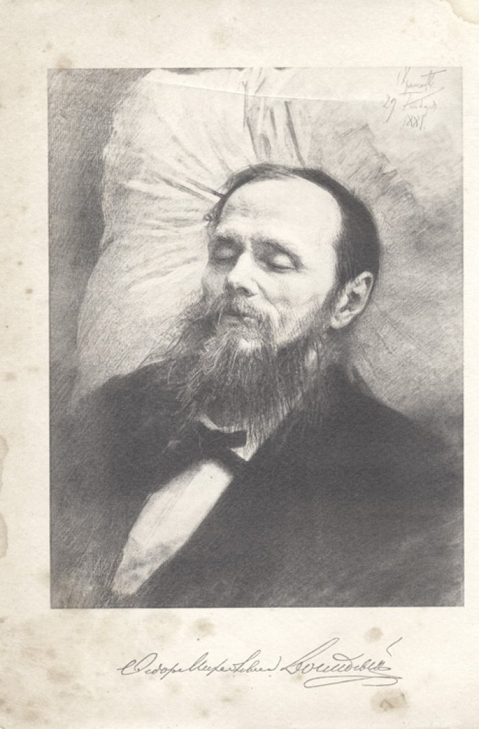 Достоевский Ф.М. Полное собрание сочинений в шести томах (1885–1886). Портрет и факсимиле. Полукожаный переплёт
